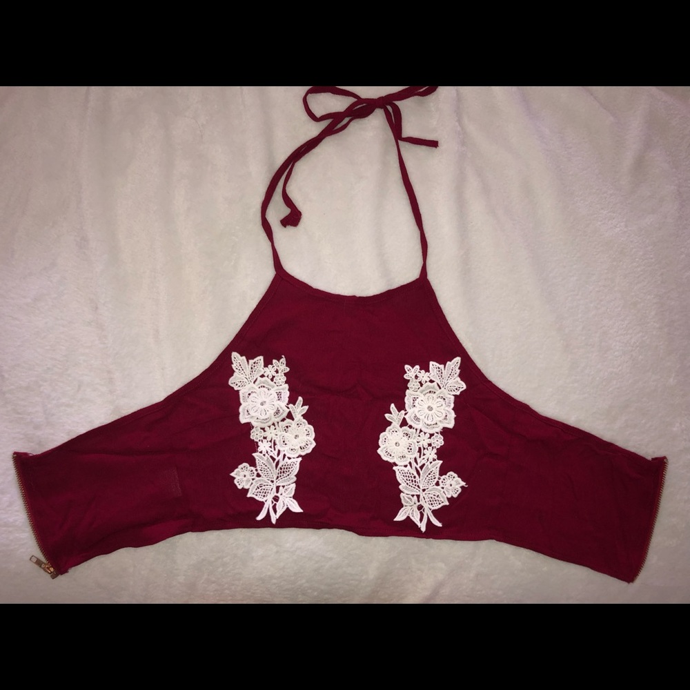 Women’s Red Halter Crop Top